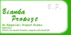 bianka propszt business card